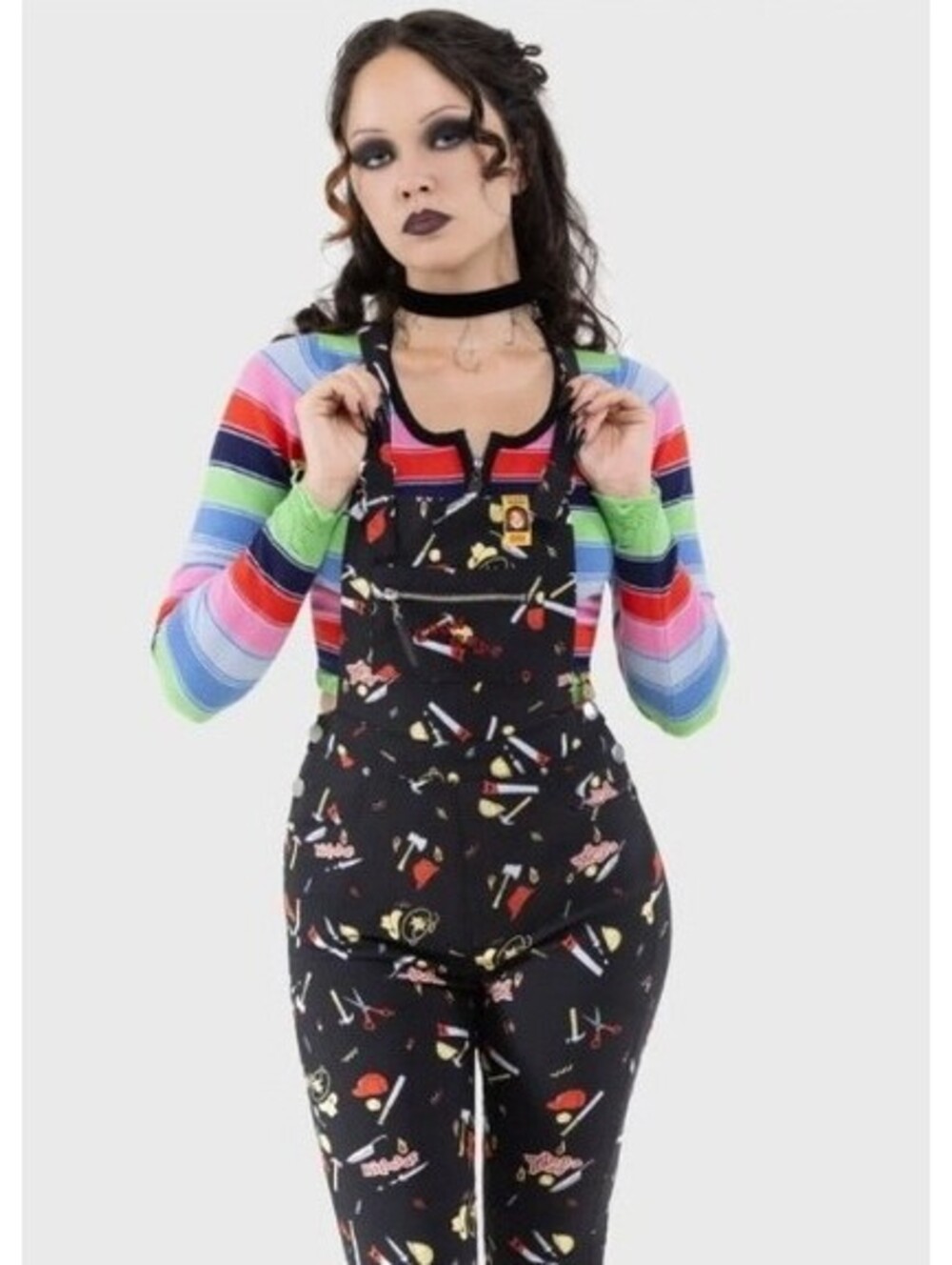 Killstar Chucky Good Guys Finish Last Knit Top Crop Sweater Women's Sz M NEW